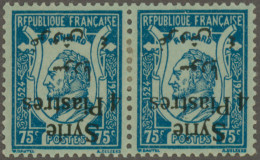 Syria: 1924, Pierre De Ronsard 4pi. On 75c. Blue With Inverted Surcharge, Horizo - Siria