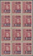 Thailand: 1914 Provisional 5s. On 6s. Rose-carmine, BLOCK OF 12, MINT NEVER HING - Tailandia