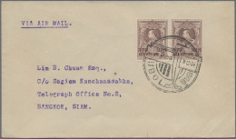 Thailand: 1924 Special Air Mail Ubol To Bangkok: Cover Franked 1920 3s. Red-brow - Thaïlande