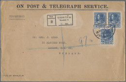 Thailand: 1928 Official Envelope Used Registered From Bangkok To London, Franked - Thaïlande