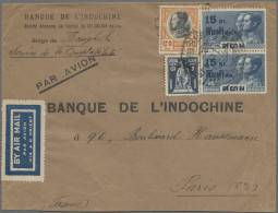 Thailand: 1933 Airmail Cover From The Bank Of Indochina In Bangkok To Same In Pa - Thailand