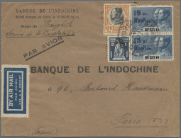 Thailand: 1933 Airmail Cover From The Bank Of Indochina In Bangkok To Same In Pa - Tailandia