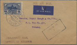 Thailand: 1939 '1st National Day' 15s. Blue Used On Censored Cover From Puket To - Thailand