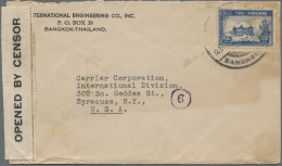 Thailand: 1940 Censored Cover From Bangkok To Syracuse, U.S.A. Franked 1940 '2nd - Thailand