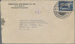 Thailand: 1941 Censored Cover From Bangkok To Syracuse, U.S.A. Via Hongkong, Fra - Tailandia