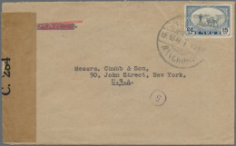 Thailand: 1941 Censored Cover From Bangkok To New York Franked 1941 Definitive 1 - Thailand