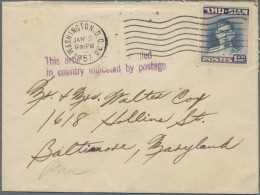 Thailand: 1951 Cover To Baltimore, Maryland, U.S.A. Franked 1948 Definitive 1b. - Thailand