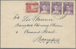 Thailand: 1951 Cover From Phrae To Bangkok Franked By Four Adhesives For 25s. In - Thailand