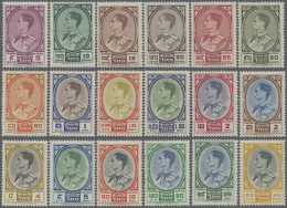Thailand: 1961 King Bhumibol Definitives Complete Set Of 18, Mint Never Hinged, - Thailand