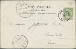 Thailand - Incoming Mail: 1901 Picture Postcard From Ostend, Belgium To Bangkok, - Thailand