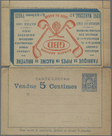 Thematics: Advertising Postal Stationery: 1887, France, 15 C Blue Sage, Advertis - Autres