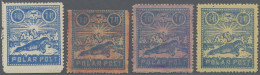 Thematics: Arctic: 1924, Norway. Polar Post 4 Stamps 10 (ore) Blue On 4 Differen - Other