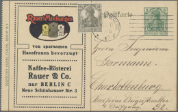 Thematics: Food-coffee: 1917, Dt. Reich, 5 Pf Germania Privatpostkarte Mit Illus - Ernährung