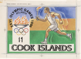 Thematics: Olympic Games: 1996, Cook Islands, Six Original Drawings For The "Oly - Autres & Non Classés