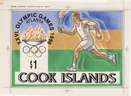 Thematics: Olympic Games: 1996, Cook Islands, Six Original Drawings For The "Oly - Otros & Sin Clasificación