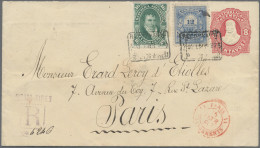 Argentina - Postal Stationary: 1887 Postal Stationery Envelope 8c. Red Used Regi - Postwaardestukken