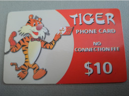 CANADA PREPAID / TIGER PHONECARD/ ONTARIO/  $10,-/  TIGER/TIGRE   / VERY  FINE USED  **15307** - Kanada