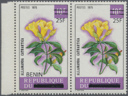 Benin: 2008/2009. Horizontal Pair '25F On 10F', One Stamp Without BENIN Overprin - Benin – Dahomey (1960-...)