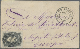 Brazil: 1879, Dom Pedro "perce" 200r. Black, Single Franking On Cover From Rio D - Cartas & Documentos