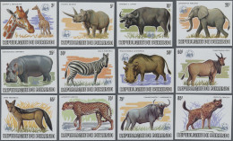 Burundi: 1982, African Wildlife/WWF 2fr.-85fr., IMPERFORATE, Complete Set Of 13, - Ongebruikt