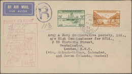 Newfoundland - Air Mail: 1933 (July 17) First Flight St. John's-Seven Islands-Wa - Fin De Catalogue (Back Of Book)