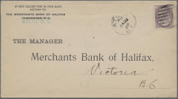 Canada: 1900, Atlin B.C., Gold Rush/Winter Mail, Bank Cover Bearing 2c. Violet F - Covers & Documents