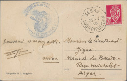 Fezzan: 1946, Algerian 1,5 F Red, Tied By Hexagonal "SEBHA SUD TRIPOLITAIN 23 4 - Brieven En Documenten