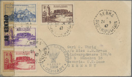 Fezzan: 1947, 2 F Blue "Fort Sebha" And 2.50 F Violet, 3 F Red And 5 F Brown "Mu - Brieven En Documenten