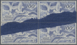 French West Africa: 1947. Airmail Stamp '100F' In A Block Of 4 With Blue Colour - Other & Unclassified