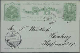 Haiti: 1903, Three Double Cards Used From "PORT-AU-PRINCE 10 MARS 03" To Hamburg - Haití