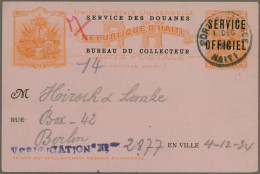 Haiti: 1934, "SERVICE/OFFICIEL" Overprint On Reply Part Of Stationery Card 2c. O - Haïti