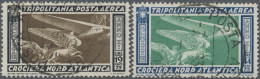 Italian Tripolitania: 1933 Air 19.75 L. And 44.75 L. Both Used And Cancelled By - Tripolitaine