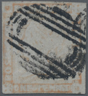 Mauritius: 1848-59 Latest Impression 1d. Red On Bluish Paper, Used With Oval Of - Mauricio (...-1967)