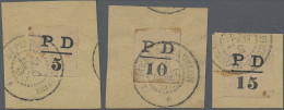 St. Pierre Et Miquelon: 1886, Local Provisionals "PD + Value", On Small Pieces C - Autres & Non Classés