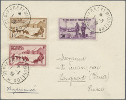 St. Pierre Et Miquelon: 1938, Definitives Views, 5c. Carmine, 10c. Bistre And 30 - Andere & Zonder Classificatie