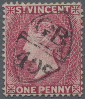 St. Vincent: 1885, 1d. Rose-red Bearing Sole Centric Strike Of French Instructio - St.Vincent (1979-...)