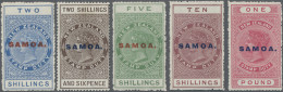 Samoa: 1914/1924, New Zealand Stamp Duty, Overprinted "SAMOA" In Red Or Blue, 2 - Samoa