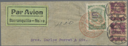 SCADTA: 1923 Switzerland: SCADTA Stamp 30c (1921) Handstamped "S" In Violet, Use - Avions