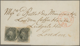 United States: 1862, Washington 24c. Grey-lilac, Two Copies Applied As A Pair On - Autres & Non Classés