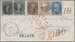 United States: 1 C. Blau, 3 C. Rosa, 5 C. Braun Und Zweimal 12 C. Schwarz Als Au - Covers & Documents