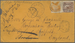 United States: 1869 Michel #27, 30, "cunard Line" A Cover Sent From New Boston T - Andere & Zonder Classificatie