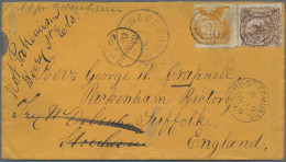 United States: 1869 Michel #27, 30, "cunard Line" A Cover Sent From New Boston T - Other & Unclassified