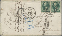 United States: 1875. Guion Line (see Text): Cover Franked 2x 3c. Green Paying Th - Otros & Sin Clasificación