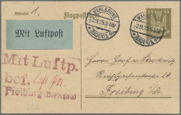Air Mail - Germany: 1925/26, FREIBURG Sehr Seltener Luftpostbestätigungsstempel - Airmail & Zeppelin