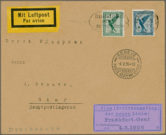 Air Mail - Germany: 1926,4.5., Erstflug Frankfurt-Genf Auf Drucksache-Brief Mit - Luchtpost & Zeppelin