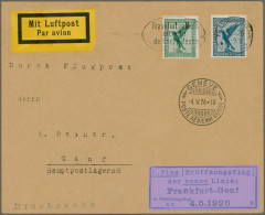 Air Mail - Germany: 1926,4.5., Erstflug Frankfurt-Genf Auf Drucksache-Brief Mit - Poste Aérienne & Zeppelin