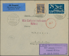 Airmail - Europe: 1926, 15.5., SCHWEIZ, 2 Erstflüge Basel-Köln Und Basel-Frankfu - Autres - Europe