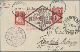 DO-X - Air Mail: 1931, Portugal 2x 10 $ On Picture Card (Cintra, Setiais Frontar - Airmail & Zeppelin