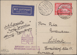 Zeppelin Mail - Germany: 1929/1931, Drei Zeppelinbelege: Weltrundfahrt 1929, Lan - Airmail & Zeppelin