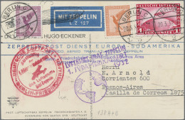 Zeppelin Mail - Germany: 1932 Drei Belege Zur 1., 6. Bzw. 7. Südamerikafahrt, Da - Airmail & Zeppelin